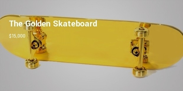 gold plated skateboard