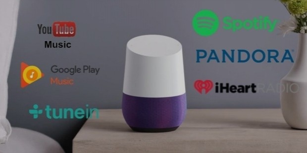 google home music services