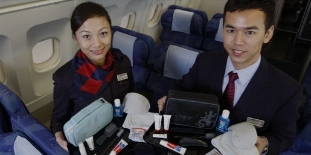 grooming kits on plane