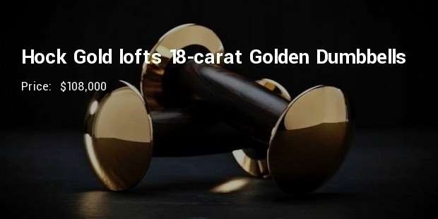 hock gold lofts 18 carat golden dumbbells