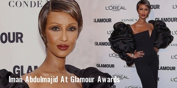 iman abdulmajid showcases her supermodel figure at the glamour awards 2015