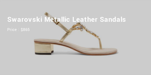 leather metalic sandals