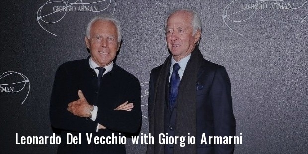 leonardo del vecchio, with giorgio armarni