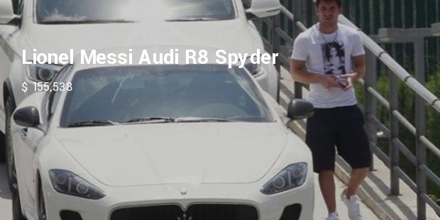 lionel messi  audi r8 spyder 