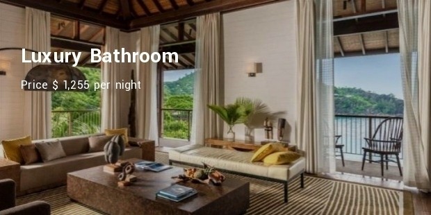 luxury bathroom, four season seychelles serenity villa