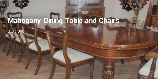 mahogany dining table and chairs