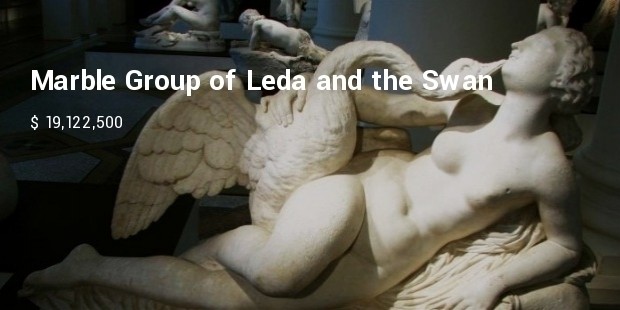 marble group of leda and the swan