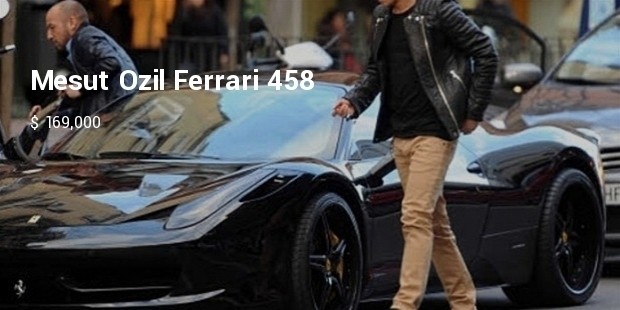 mesut ozil  ferrari 458