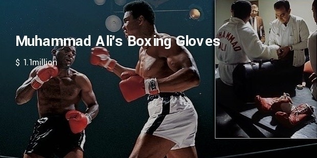 muhammad alis boxing gloves from 1965 fight against floyd patterson