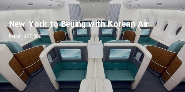 new york to beijingwith korean air, for upwards of $27,000