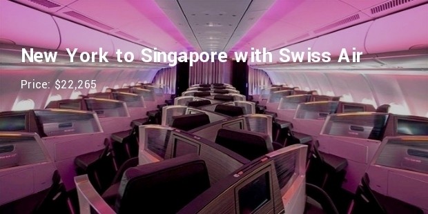 new york to singaporewith swiss air for $22,265 round trip