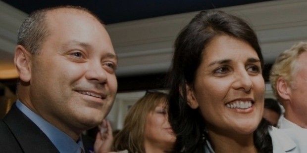 nikki haley reacts along with her husband michael