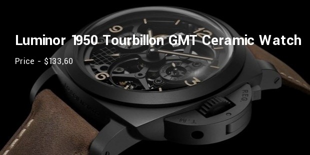 panerai specialties luminor 1950 tourbillon gmt ceramic watch