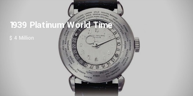 patek philippe, 1939 platinum world time 