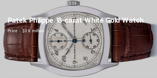 patek philippe 18 carat, white gold chronograph wristwatch