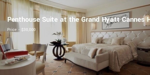 penthouse suite at the grand hyatt cannes hotel martinez in cannes, france