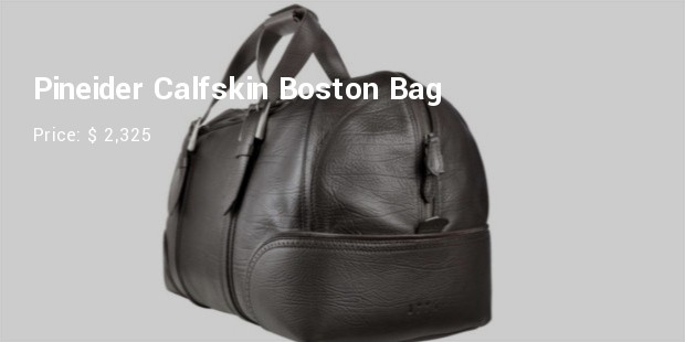 pineider calfskin boston bag