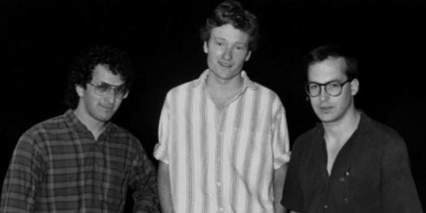 robert smigel, conan o brien and bob odenkirk in 1988