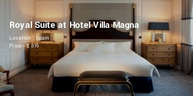 royal suite at hotel villa magna
