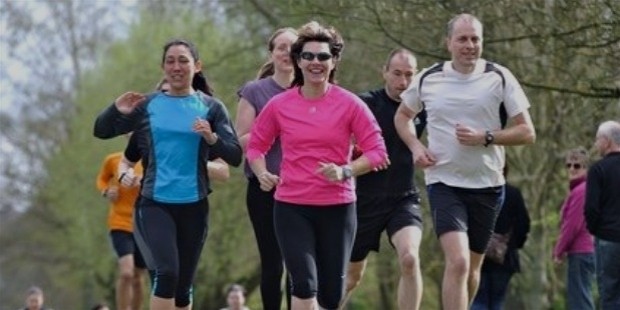 runners on a canal towpat 011