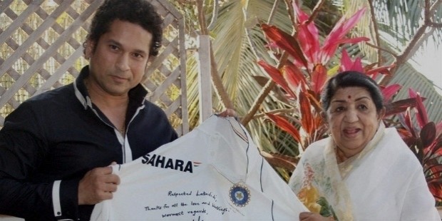 sachin tendulkar with lata mangeshkar