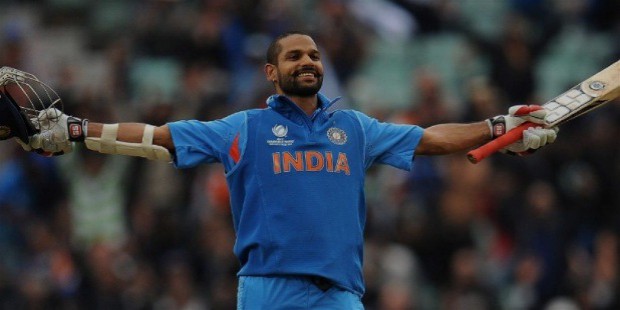 shikhar dhawan made 102 against west indies