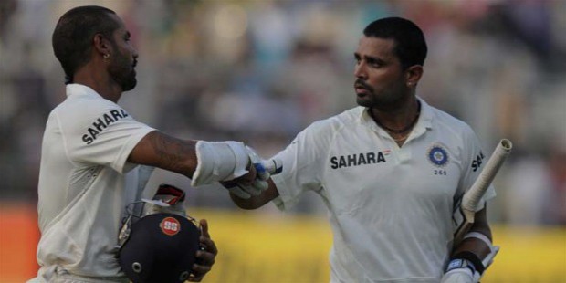 shikhar dhawan with murali vijay in irani cup match