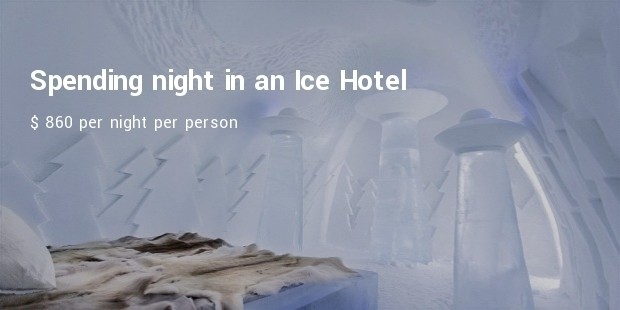spending night in an ice hotel