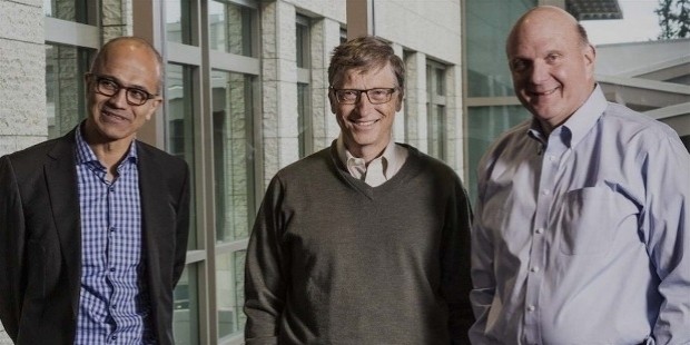 steave ballmer with satya nadellaand bill gates