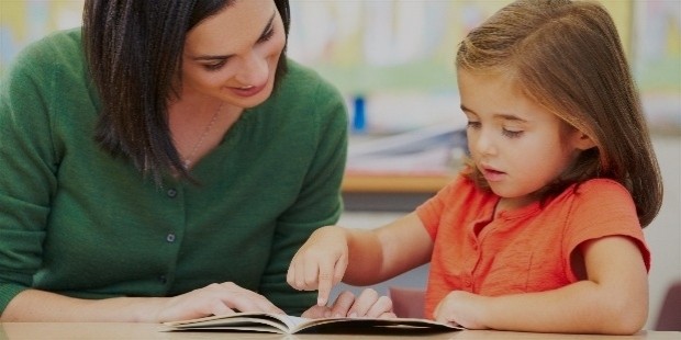 teacher with preschooler