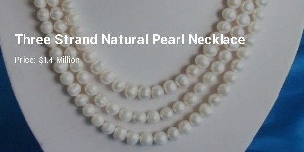 three strand natural pearl necklace