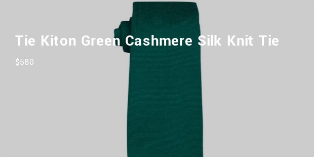 tiekiton green cashmeresilk knit tie