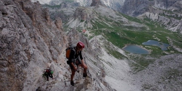 via ferrata in italian dolomites