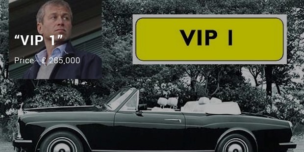 vip1 number plate