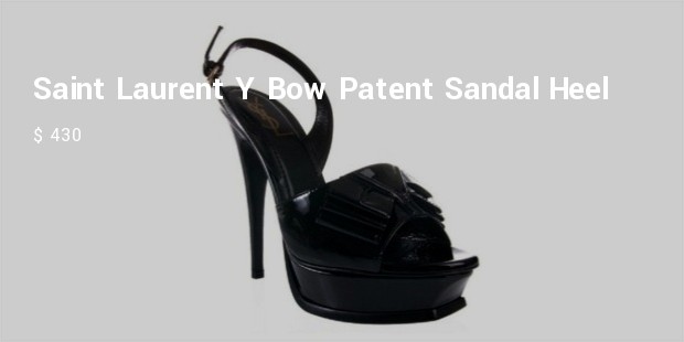 yves saint laurent y bow patent sandal heel