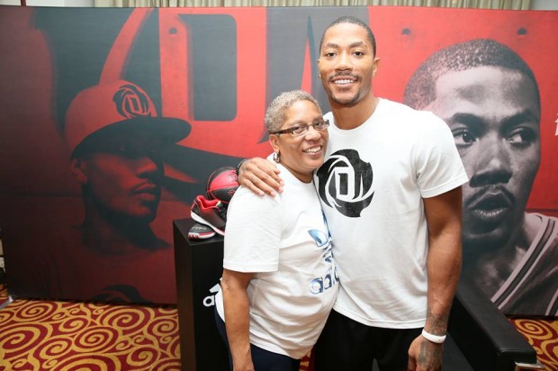 Derrick Rose with His Mom