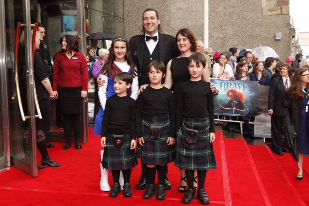 Mark Andrews and his family on the red carpet for the Euro