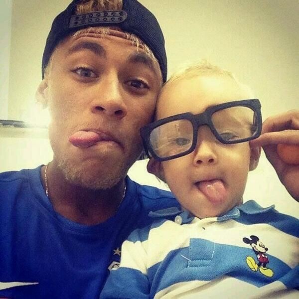 Neymar poses with his son Davi Lucca