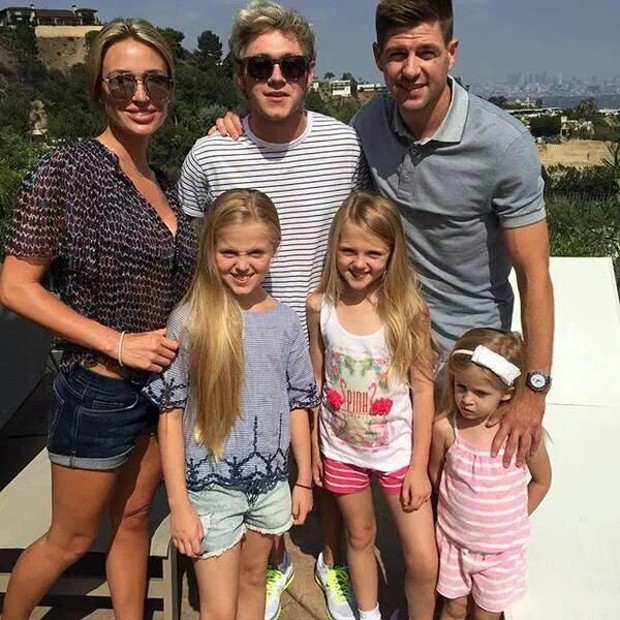 Steven Gerrard family with singer Niall Horran