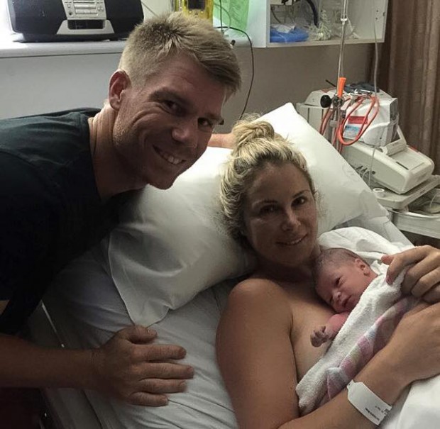 Warner and his wife with their newly born daughter Indi Rae Warner