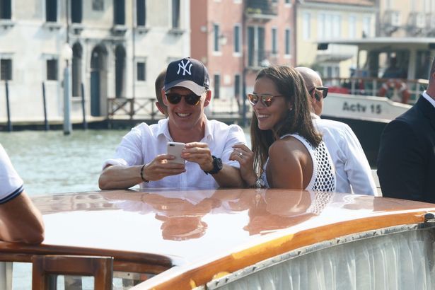 Bastian Schweinsteiger and  Ana Ivanovic on a boat in Venice