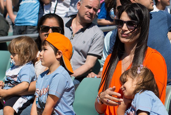 Del Piero's wife and kids