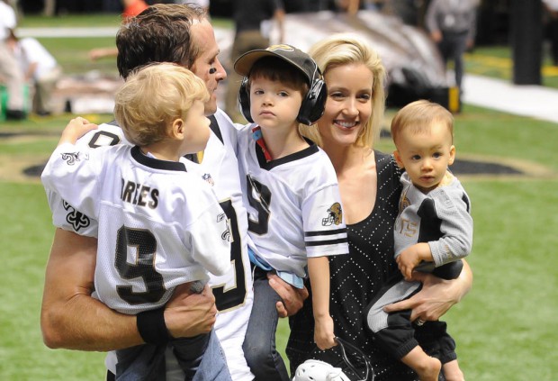 Drew and Brittany Brees with their 3 sons Bowen, Baylen and Callen