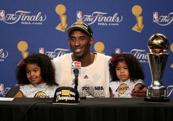 Kobe with His Twin Daughters