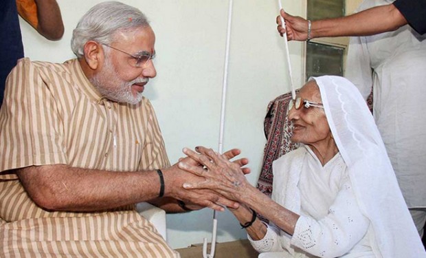 Narendra Modi and His Mother Heeraben