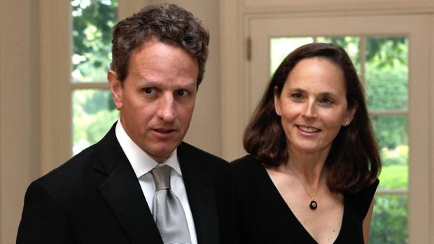 Timothy Geithner With His Wife Carole Sonnenfeld Geithner