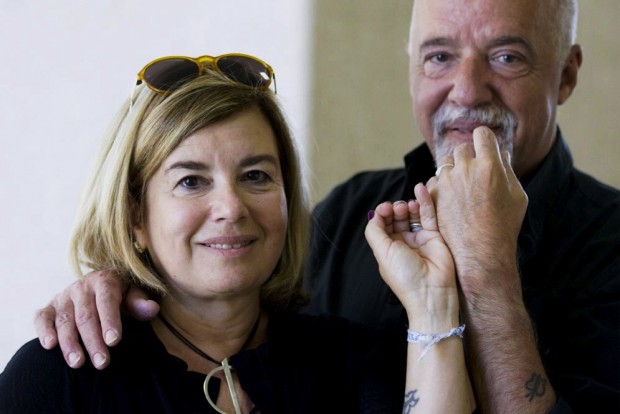 Paulo Coelho With His Wife Christina Oiticica