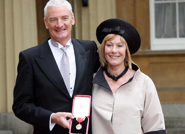 Sir James Dyson collects his knighthood with wife Deidre