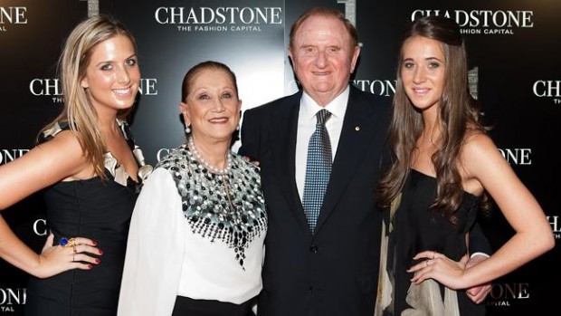 John Gandel with wife Pauline and their granddaughters