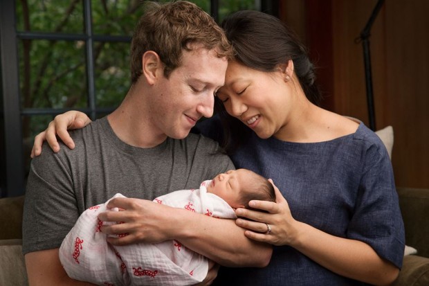 Mark Zuckerberg Couple with Their Daughter Max